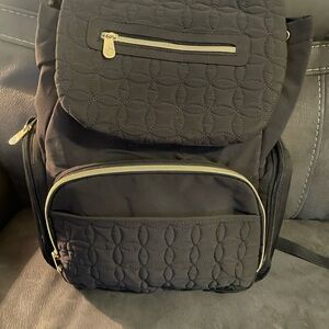 Fisher-Price Quilted Black diaper Backpack